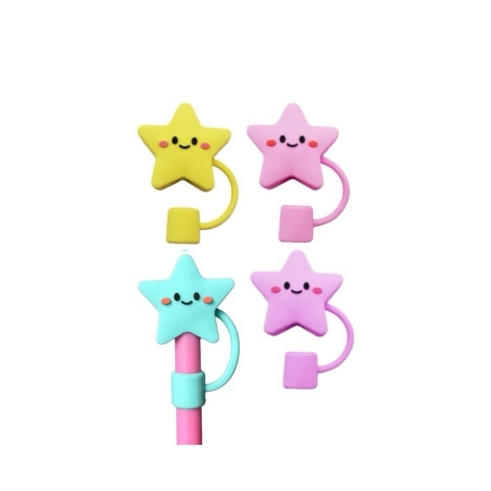 New CharCharms' Straw‎ Toppers 4 pack Stanley cup stars pastel colors